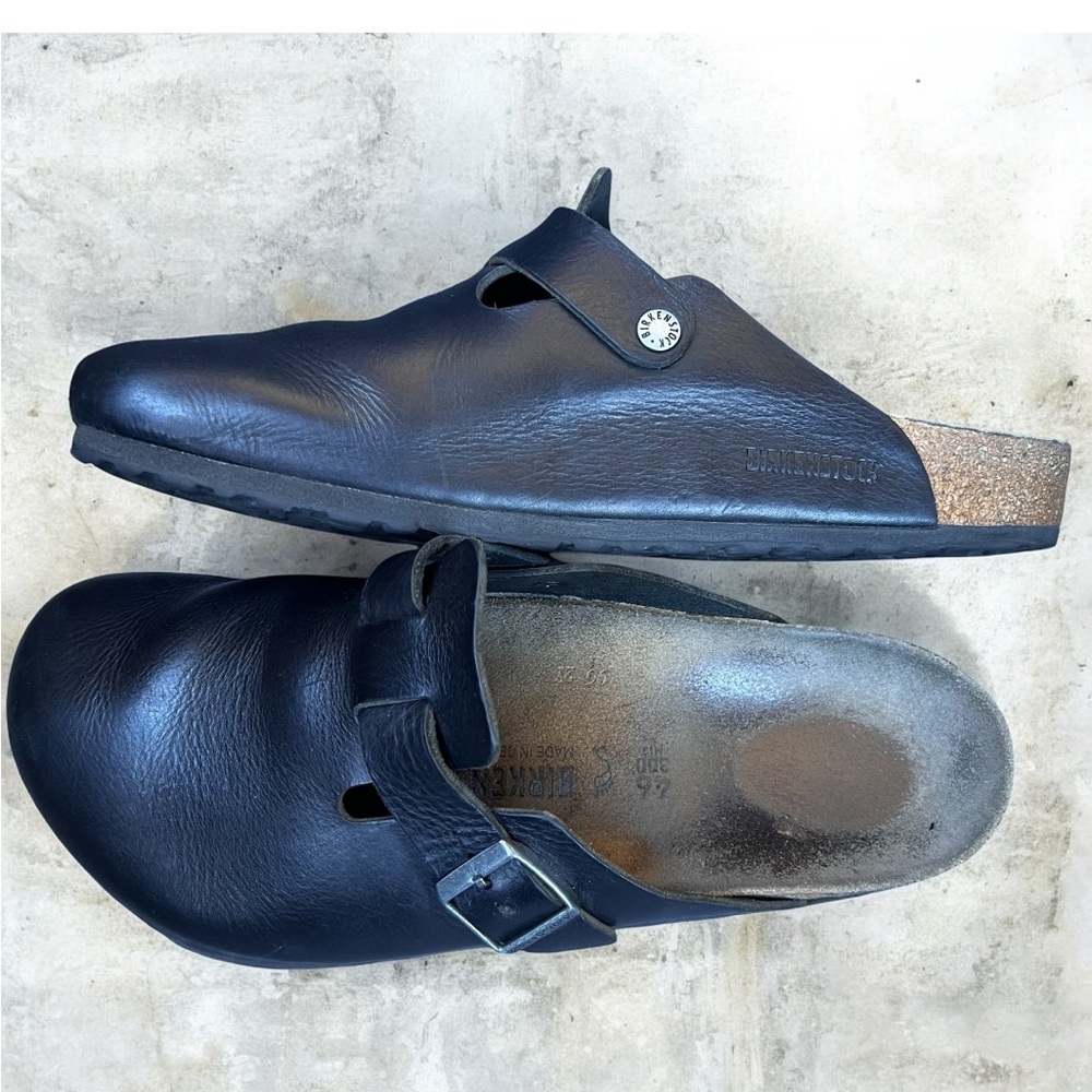 Birkenstock Boston Leather Clogs Black Men’s EU 46 US 13 Casual Comfortable